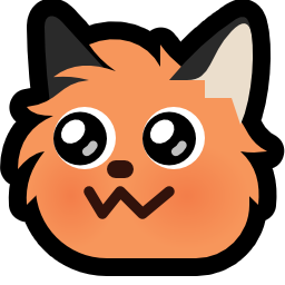 a link to the home page, its a small orange vector fox looking very cute with beady eyes and floofy hair